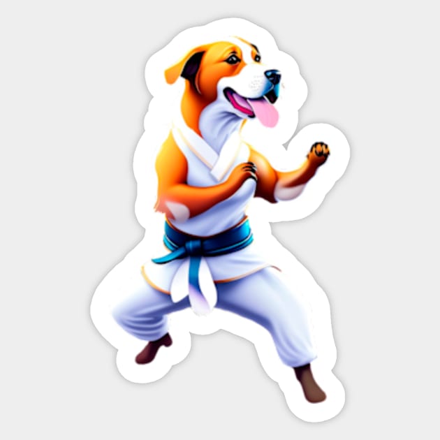 Dog, fight kung fu Sticker by enyeniarts